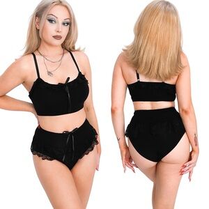 NWT Foxblood "Priscilla" Black Undies XS (Top NOT Included)